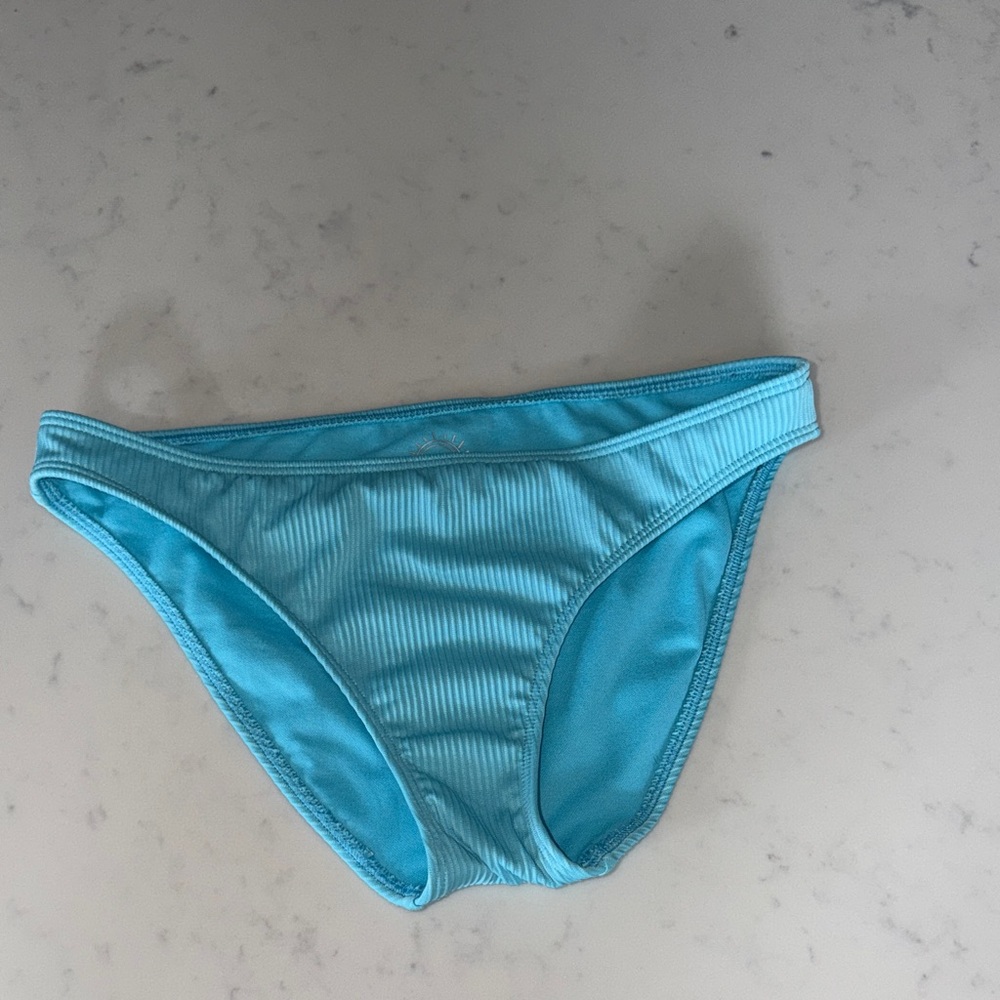 Hollister Light Blue Ribbed Bikini Bottom